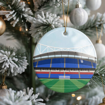 Any Football Stadium Illustrated Christmas Bauble Decoration, 5 of 6