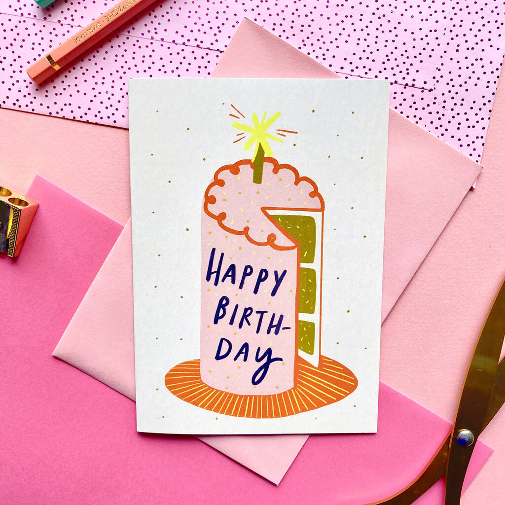 Happy Birthday Cake Greeting Card, 1 of 3