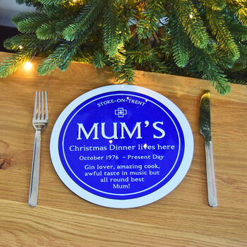 Personalised Blue Plaque Placemat, 4 of 5