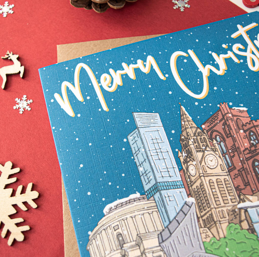 Manchester Christmas Card By Moo and Snip