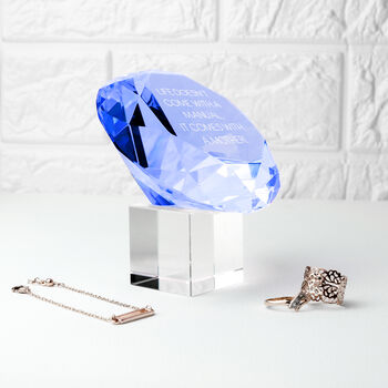 Personalised Blue Diamond Paperweight, 3 of 6