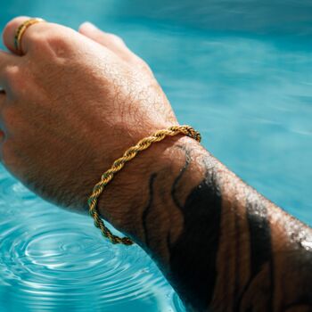 Black Chunky Rope Bracelet Adjustable Chain, 11 of 12