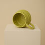 Chartreuse Handmade Wavy Ceramic Mug, thumbnail 3 of 6