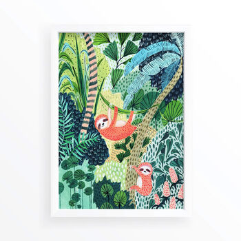Jungle Sloth Art Print, 2 of 6