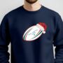 Personalised Rugby Ball Christmas Jumper, thumbnail 1 of 7