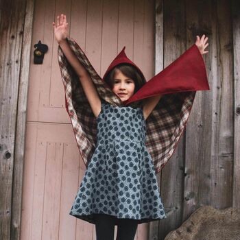 Handmade Little Red Riding Hood Waxed Cape, 5 of 8