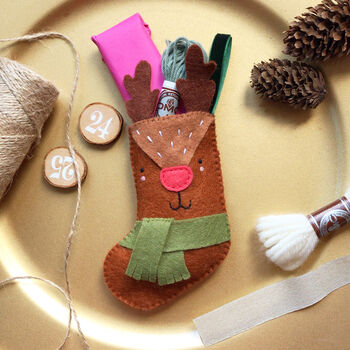 Sew Your Own Rufus Reindeer Stocking Felt Sewing Kit, 4 of 9