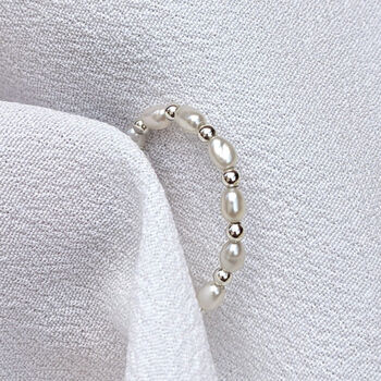 Pearl And Silver Bead Ring, 3 of 3