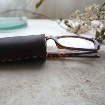 Leather Glasses Case With Interlocking Seam, 8 of 10