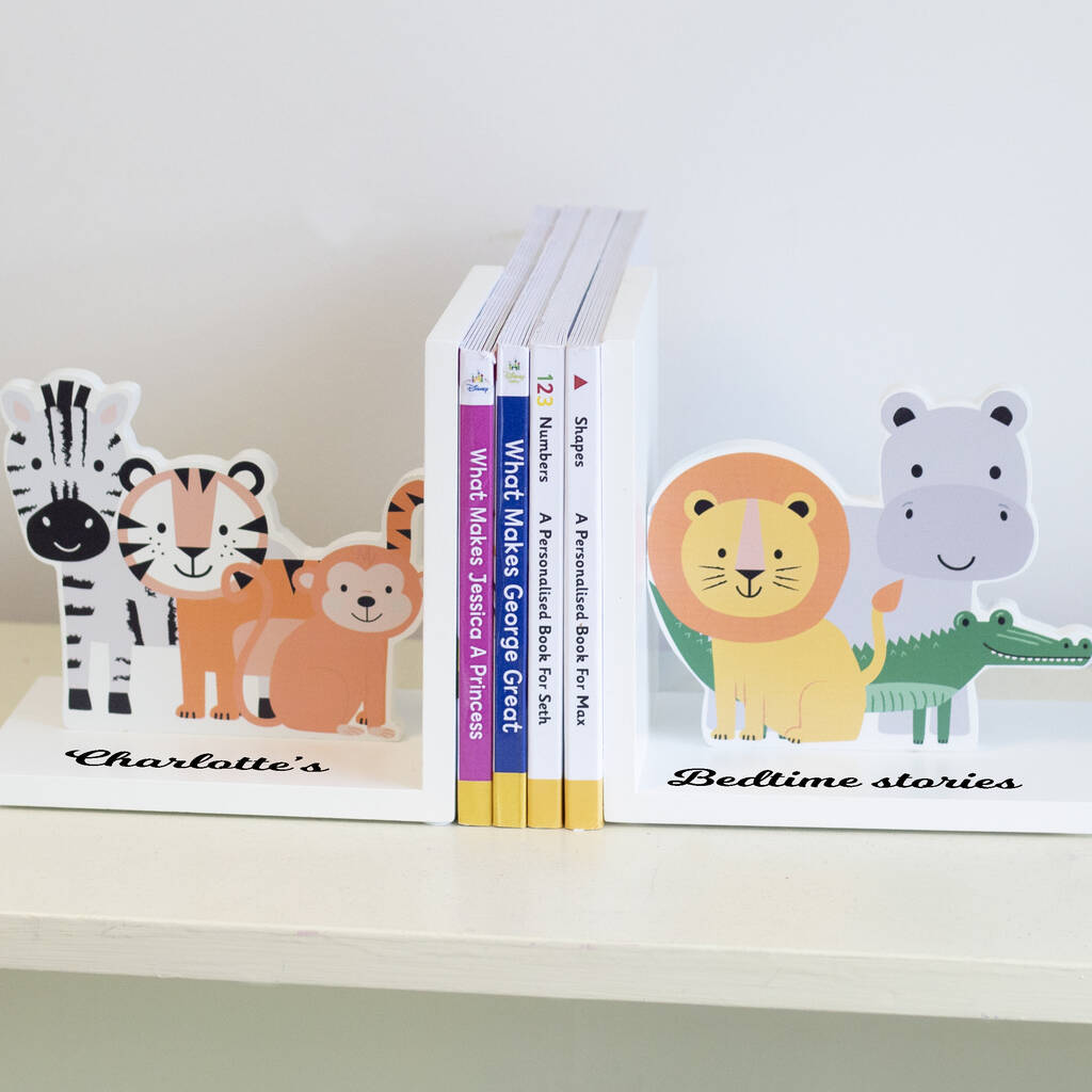Personalised Wild Animal Bookends By TheLittleBoysRoom