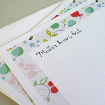 Set Of 12 Personalised Notecards With Floral Border, 4 of 8