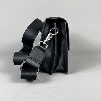 Black Leather Crossbody Handbag, 6 of 8