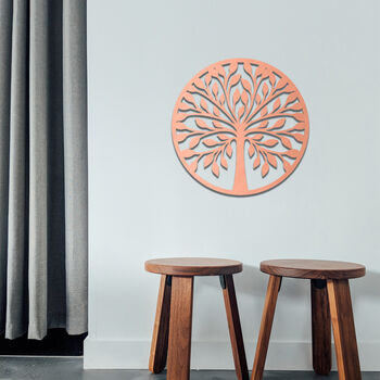 Round Abstract Tree Wooden Wall Art Modern Decor, 4 of 10