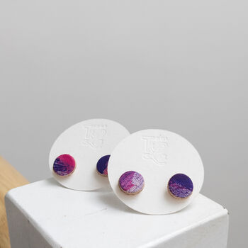 Pink Leather Dot Earrings, 3 of 5