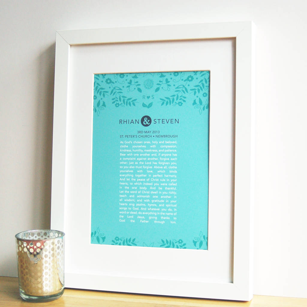 Personalised Wedding Vow Or Poem Art By Ant Design Gifts