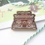 Christmas Wooden Pin Badge, Gingerbread Plant Shop, thumbnail 2 of 3