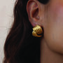 Wave Knot Statement Gold Stud Earrings In 18 K Gold Plated Vermeil, thumbnail 5 of 5