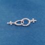 Silver Beaded Cross Hoop Earrings, thumbnail 4 of 7