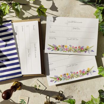 Spring Flowers Ready To Write Invitations, 6 of 8