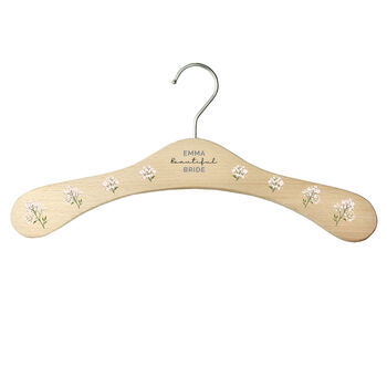 Personalised White Floral Wooden Hanger, 7 of 7