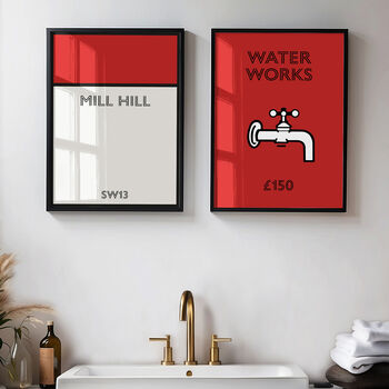 Set Of Two Monopoly Print Property And Waterwork, 9 of 10