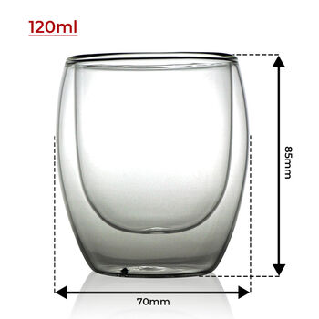 Set Of Four Double Wall Glass Cups 120ml, 5 of 5
