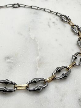 Connections Two Tone Choker Necklace, 5 of 6