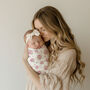 Luxury Rosie Rose Floral Organic Bamboo Muslin Swaddle, thumbnail 3 of 3