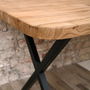Battersea X Shaped Legs Industrial Oak Dining Table, thumbnail 6 of 7