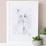 Hand Drawn Bride And Groom Sketch, thumbnail 2 of 10
