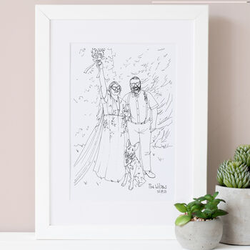 Hand Drawn Bride And Groom Sketch, 2 of 10