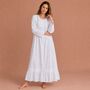 Victorian Jubilee Nightdress Embroidered Rose Vintage Victorian Style Long Sleeve Cotton Nightgown, thumbnail 2 of 3