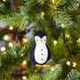 Felt Penguin In Earmuffs Christmas Decoration, thumbnail 1 of 3