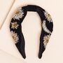 Velvet Floral Embroidered Headband, thumbnail 1 of 4