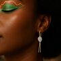 Gold Plated Silver Moonstone Teardrop Hook Earrings, thumbnail 2 of 5