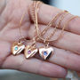 Family Birthstone Layered Heart Necklace, thumbnail 3 of 4