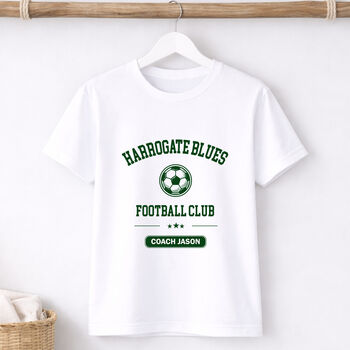 Personalised Football Club Coach T Shirt, 3 of 7