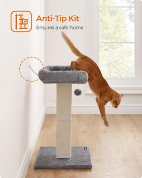 Cat Scratching Post With Plush Perch And Sisal Pole, 8 of 10