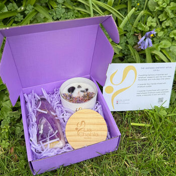 Lavender Gift Box With Candle And Crystal Soap Birthday Gifts For Women, 11 of 11