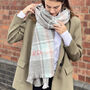 Pastel Check Embroidered Scarf, thumbnail 1 of 3
