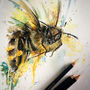 Buzzy Bee Fine Art Giclee Watercolour Print, thumbnail 3 of 3