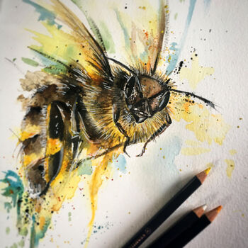 Buzzy Bee Fine Art Giclee Watercolour Print, 3 of 3