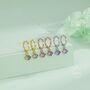 Tiny Purple Cz Dangle Huggie Hoop Earrings, thumbnail 7 of 12
