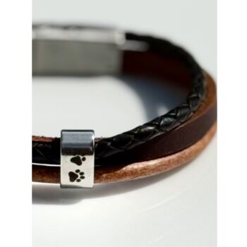 Personalised Men's Memorial Bracelet: Engraved Pendant With Ashes Keepsake Sympathy Gift, 4 of 10