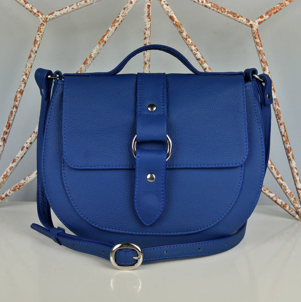 handcrafted blue leather saddle bag by freeload accessories ...