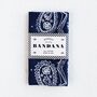 Navy Blue Sketchy Paisley Cotton Bandana, thumbnail 1 of 4