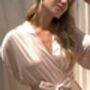 Champagne Pink Long Satin Bridal Robe, thumbnail 4 of 4