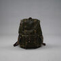 Military Style Genuine Leather Backpack In Tan, thumbnail 5 of 12