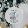 Baby's First Christmas Ceramic Bauble In Pink Or Blue, thumbnail 1 of 7