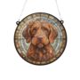 Vizsla Wirehaired Stained Glass Effect Suncatcher, thumbnail 2 of 6